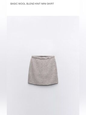 Zara Basic Wool Blend Knit Mini Skirt M NWT